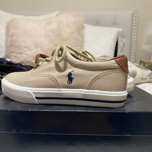 BOYS POLO RALPH LAUREN SNEAKERS NEVER WORN IN BOX KHAKI